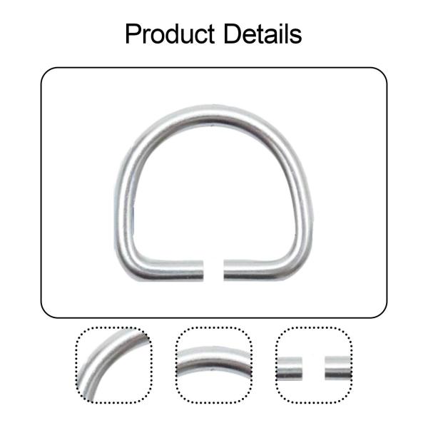 ステンレススチール製Dリングダイビングハードウェアバッグ縫製プロジェクト衣類ベルトS