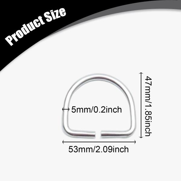 ステンレススチール製Dリングダイビングハードウェア、バッグ、縫製プロジェクト、衣類ベルト用M