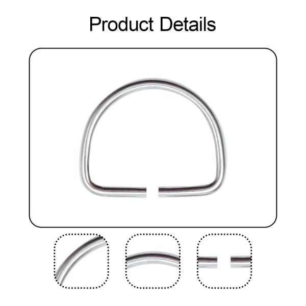 ステンレススチール製Dリングダイビングハードウェアバッグ縫製プロジェクト衣類ベルトL