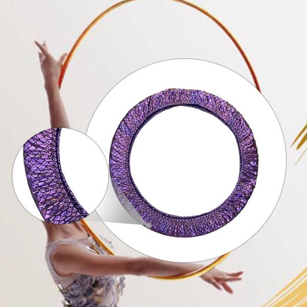 新体操リングカバー 85cm 簡単取り付け 伸縮性保護ケース パープル