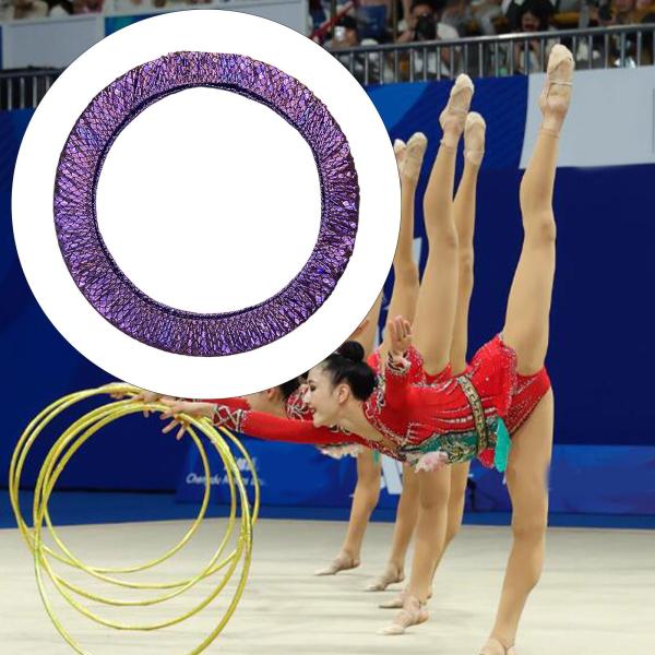 新体操リングカバー 85cm 簡単取り付け 伸縮性保護ケース パープル