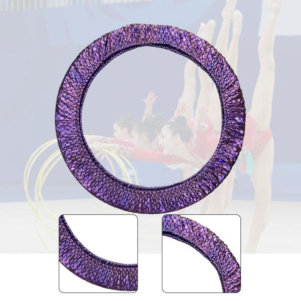 新体操リングカバー 85cm 簡単取り付け 伸縮性保護ケース パープル