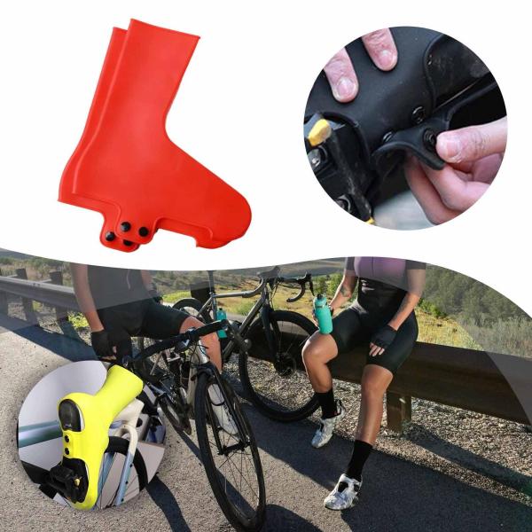 自転車ロック シューズカバー 自転車用オーバーシューズ サイクルシューズカバー サイクリングシューズカバー レッド M