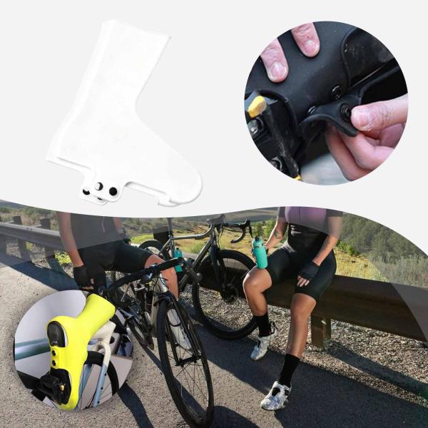 バイクロック シューズカバー 自転車用オーバーシューズ サイクルシューズカバー サイクリングシューズカバー ホワイト M