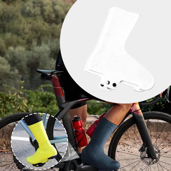 バイクロック シューズカバー 自転車用オーバーシューズ サイクルシューズカバー サイクリングシューズカバー ホワイト M