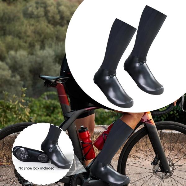 自転車用シューズカバー 自転車用オーバーシューズ レディース メンズ ブーツ 旅行用 サイクリングシューズカバー ブラック S