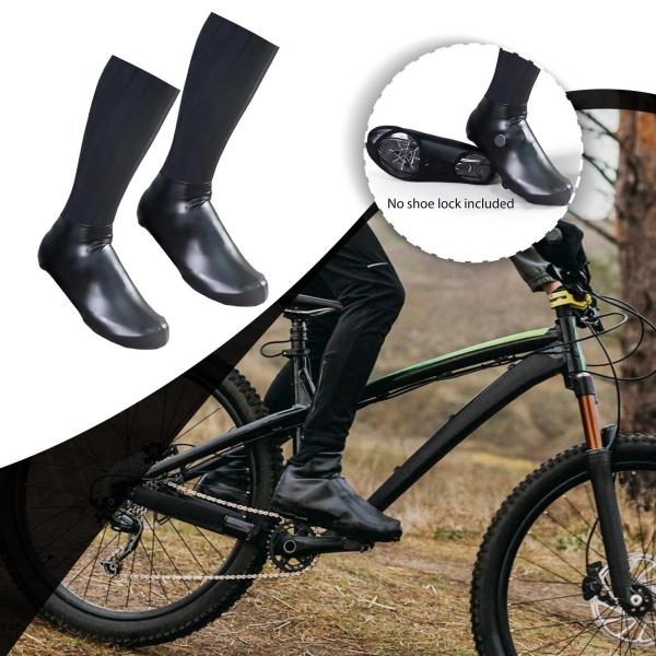 自転車用シューズカバー 自転車用オーバーシューズ レディース メンズ ブーツ 旅行用 サイクリングシューズカバー ブラック L