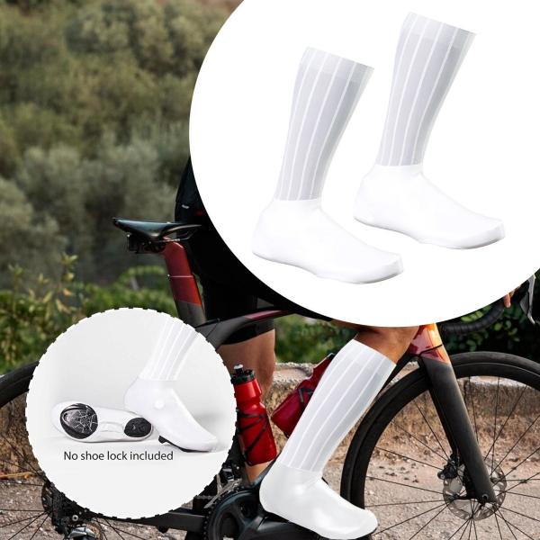 自転車用シューズカバー 自転車用オーバーシューズ レディース メンズ ブーツ 旅行用 サイクリングシューズカバー ホワイト L