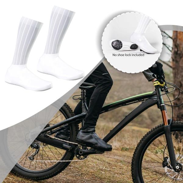 自転車用シューズカバー 自転車用オーバーシューズ レディース メンズ ブーツ 旅行用 サイクリングシューズカバー ホワイト L