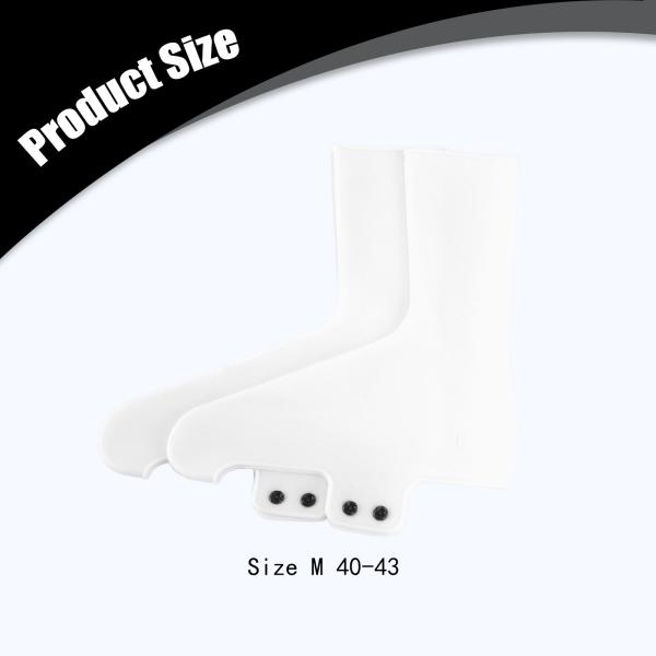 2ピース サイクリングシューズカバー 保護シリコン 自転車クリートシューズカバー ホワイト M