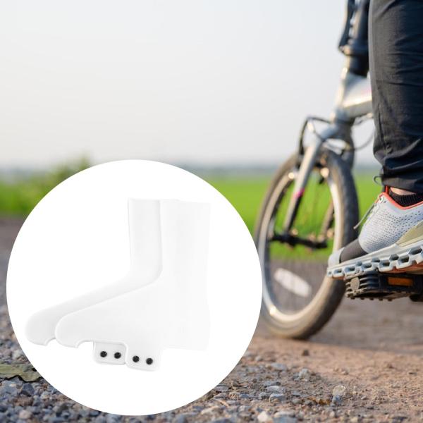 2ピース サイクリングシューズカバー 保護シリコン 自転車クリートシューズカバー ホワイト M