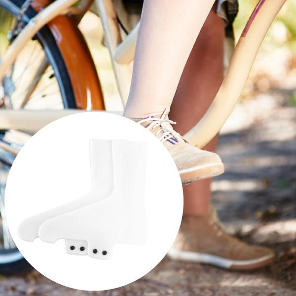 2ピース サイクリングシューズカバー 保護シリコン 自転車クリートシューズカバー ホワイト M