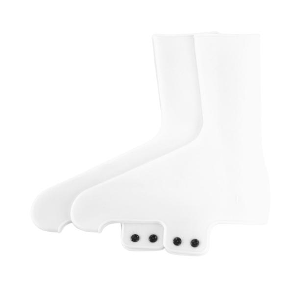 2ピース サイクリングシューズカバー 保護シリコン 自転車クリートシューズカバー ホワイト L