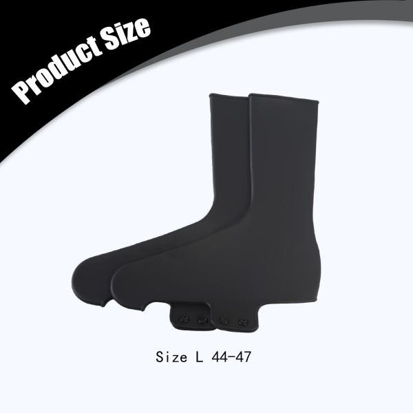 2ピース サイクリングシューズカバー 保護シリコン 自転車クリートシューズカバー ブラック L