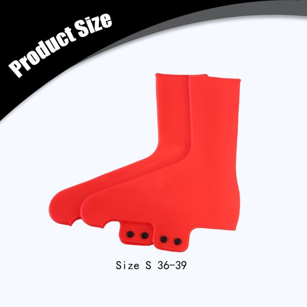 2ピース サイクリングシューズカバー 保護シリコン 自転車クリートシューズカバー レッド S