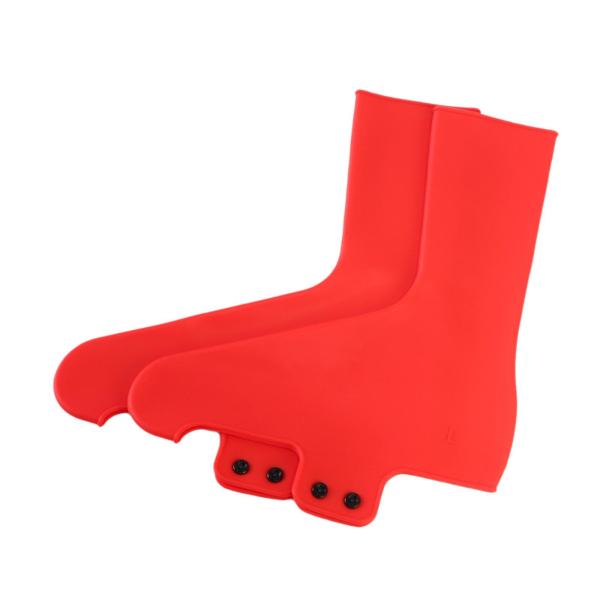 2ピース サイクリングシューズカバー 保護シリコン 自転車クリートシューズカバー レッド S