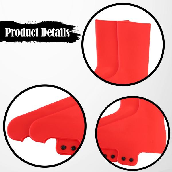 2ピース サイクリングシューズカバー 保護シリコン 自転車クリートシューズカバー レッド M