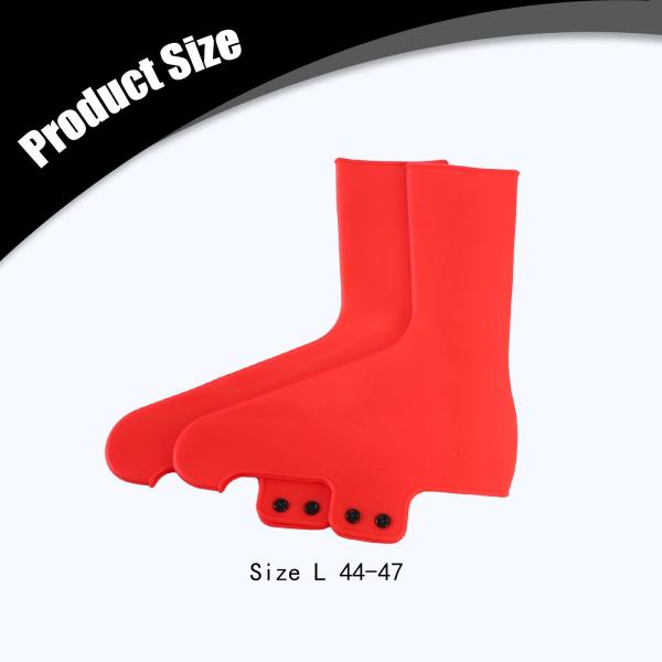 2ピース サイクリングシューズカバー 保護シリコン 自転車クリートシューズカバー レッド L