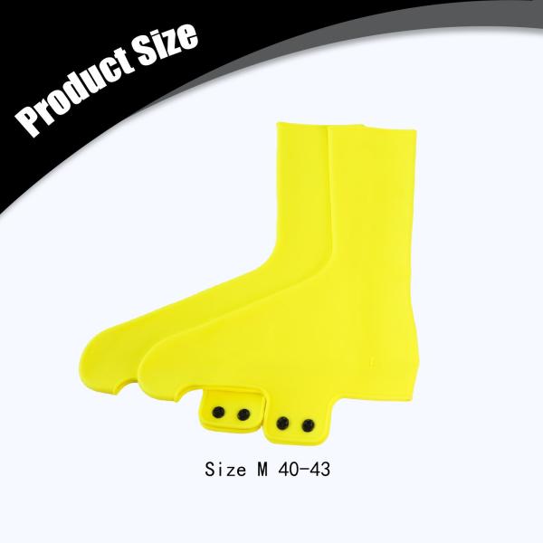 2ピース サイクリングシューズカバー 保護シリコン 自転車クリートシューズカバー イエロー M