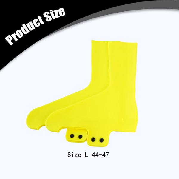 2ピース サイクリングシューズカバー 保護シリコン 自転車クリートシューズカバー イエロー L