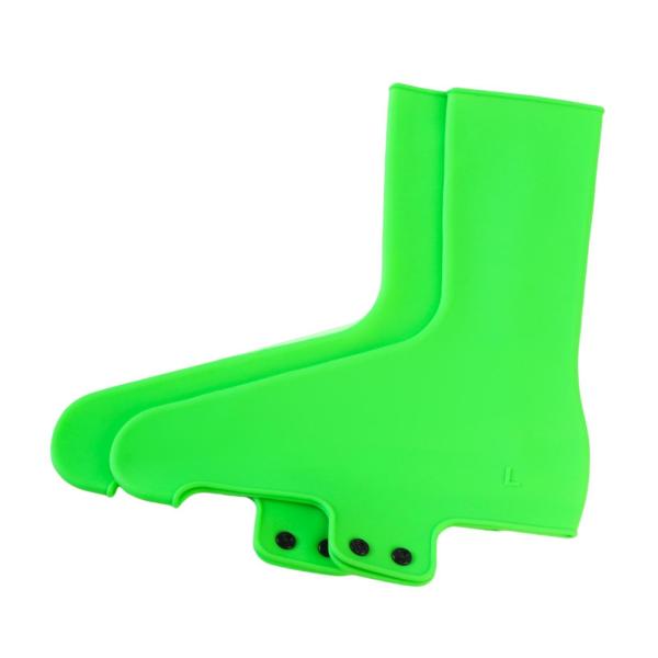 2ピース サイクリングシューズカバー 保護シリコン 自転車クリートシューズカバー グリーン S