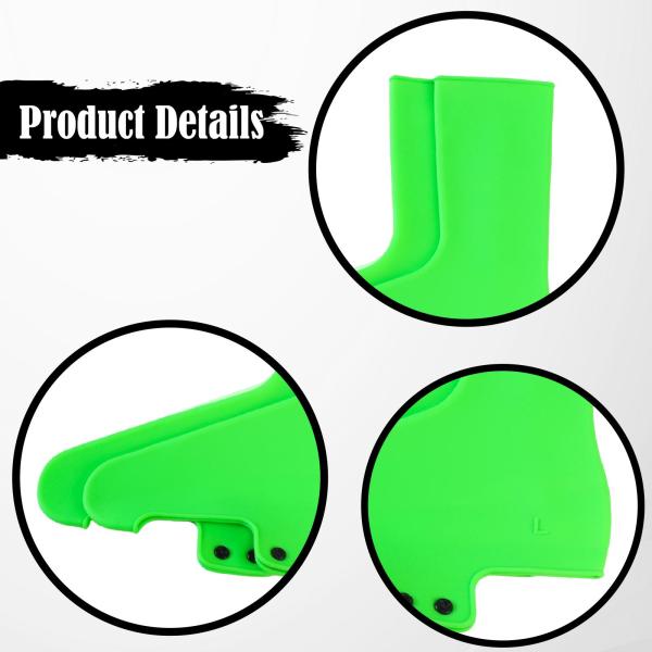 2ピース サイクリングシューズカバー 保護シリコン 自転車クリートシューズカバー グリーン L