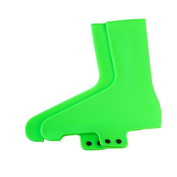 2ピース サイクリングシューズカバー 保護シリコン 自転車クリートシューズカバー グリーン L