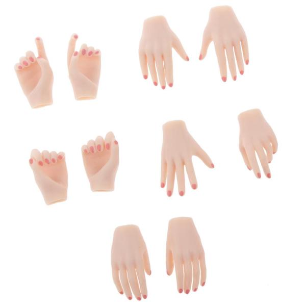PVC 製 1/12インチ女性フィギュア対応 女の子 手のモデル ハンド DIY