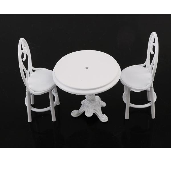 1/12 ドールハウス ミニチュア家具 ホワイト ダイニングテーブル 椅子