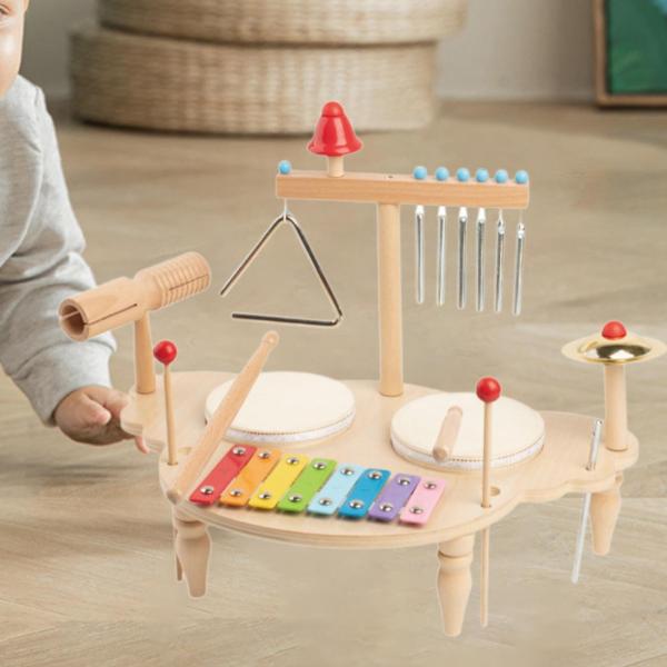 子供用ドラムセット ベビー楽器 木琴 モンテッソーリ 音楽玩具 対象年齢 3 4 5 6歳 誕生日プレゼント パーティーの記念品