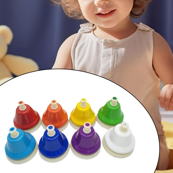 子供用の机の鐘音楽ハンドベルディアトニック、カラフルな楽器の手の鐘、子供向けの教育音楽のおもちゃ