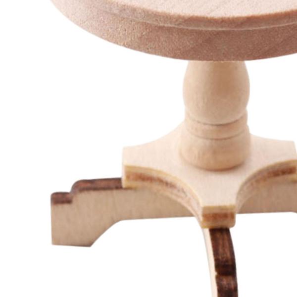 ミニチュアエンドテーブル 1/12 おもちゃシーン家具セット 木製ティーテーブル飾り 子供用おもちゃアクセサリー リビングルーム