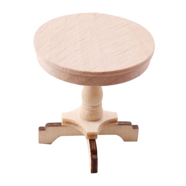 ミニチュアエンドテーブル 1/12 おもちゃシーン家具セット 木製ティーテーブル飾り 子供用おもちゃアクセサリー リビングルーム