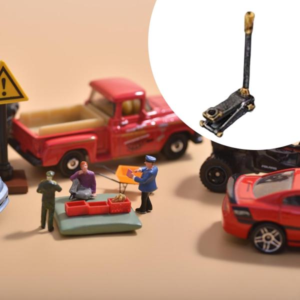 駐車場用カーリフトツールモデル 1:64 車両メンテナンスシーンワークショップ 3 イエロー