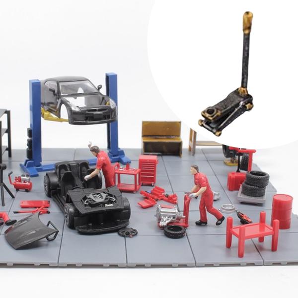 駐車場用カーリフトツールモデル 1:64 車両メンテナンスシーンワークショップ 3 イエロー