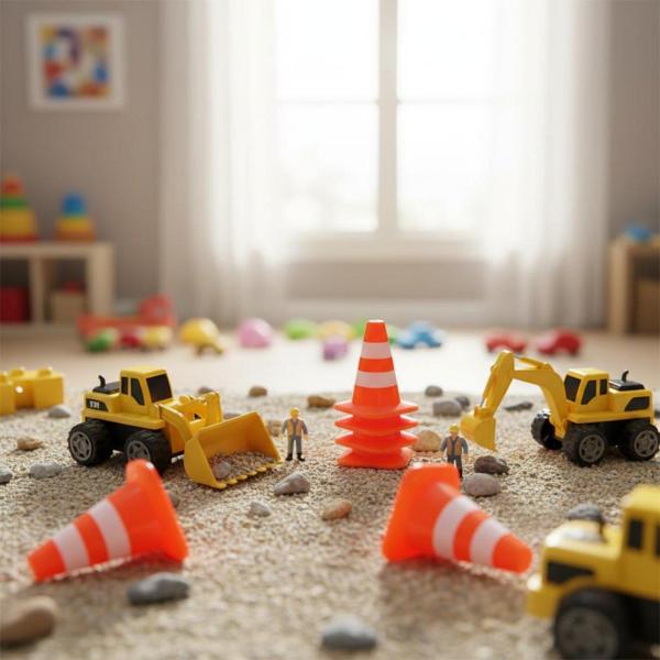 子供用トラフィックコーン 模型アクセサリー 教育支援 リアルな形状 滑らか加工 ミニチュア交通標識 創造的設置 交通体験 建築展示 ジオラマ作成 子供学習に適用