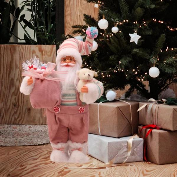 サンタクロースフィギュア 装飾 かわいい クリスマス デコレーション パーティー ショップ テーブル用 30CM