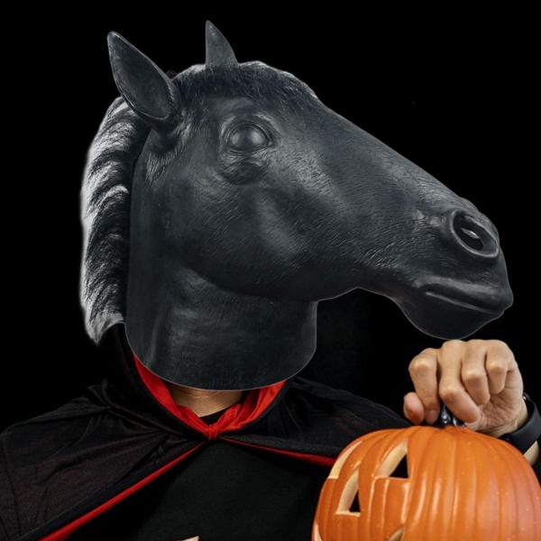 ハロウィン 馬マスク ラテックス 動物マスク ロールプレイング 誕生日 仮装 ブラック