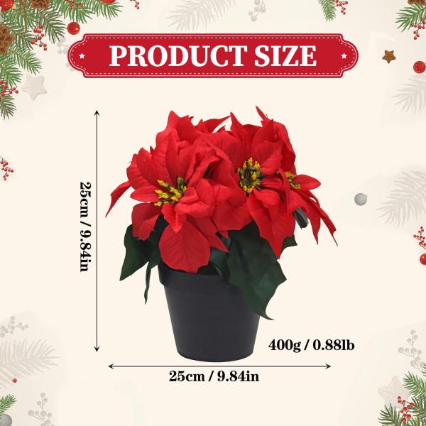 ポインセチアの花 人工ポインセチア 人工植物 クリスマスギフト センターピース 屋内 屋外 ガーデンポーチ用装飾