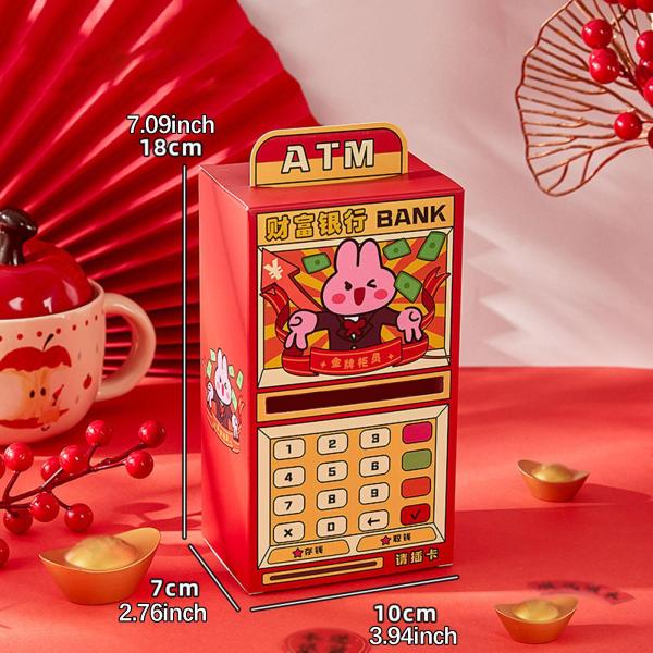 中国の旧正月赤い封筒パーティー用品ユニークなATM型の紅包ギフトバニー