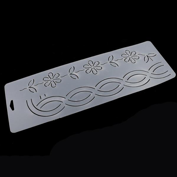 ステンシル プラスチック製 パッチワーク DIY工芸品 パッチワークツール 4パタン選べ - 45x15cm