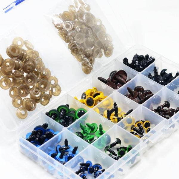 ベア/人形/工芸動物 DIYツール 8-12mｍ プラスチック 目玉 約140個