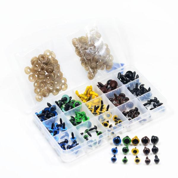 ベア/人形/工芸動物 DIYツール 8-12mｍ プラスチック 目玉 約140個