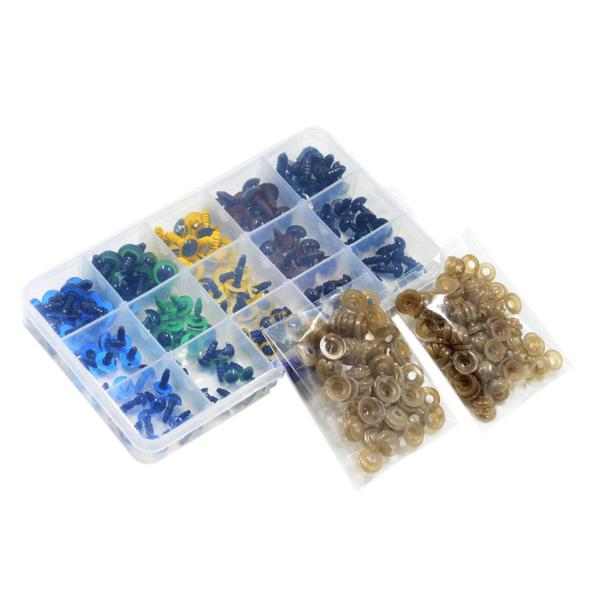 ベア/人形/工芸動物 DIYツール 8-12mｍ プラスチック 目玉 約140個