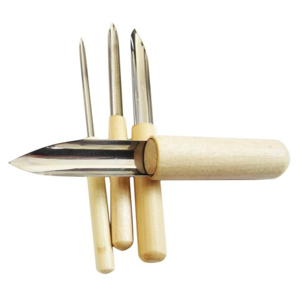 4本セット 陶器ホイールツール 穴あけ工具 陶芸工具セット 粘土彫刻ツール 粘土細工道具 DIY手作り彫刻用