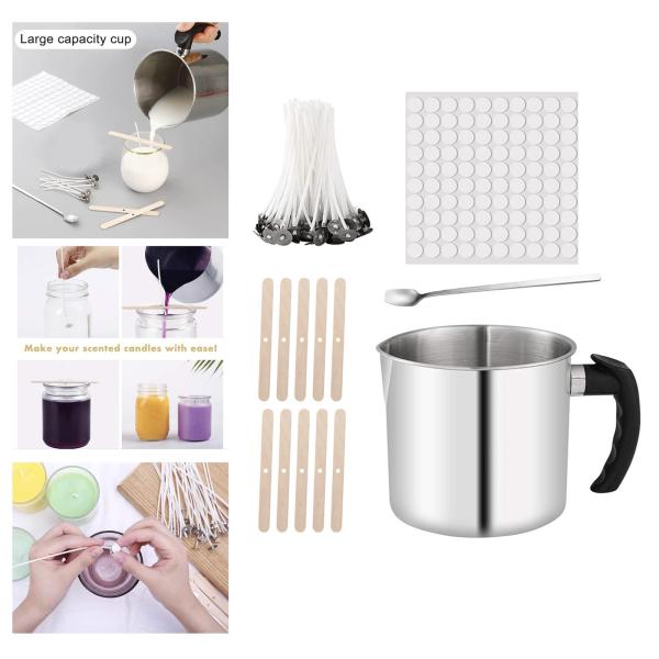 キャンドル作りキットDIYキャンドルクラフトツー注ぐポットウィックワックス作り