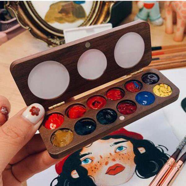 パレット トレイ、空の、ガッシュ、アクリル、油絵具用のペイント パレット コンテナー , 24 グリッド