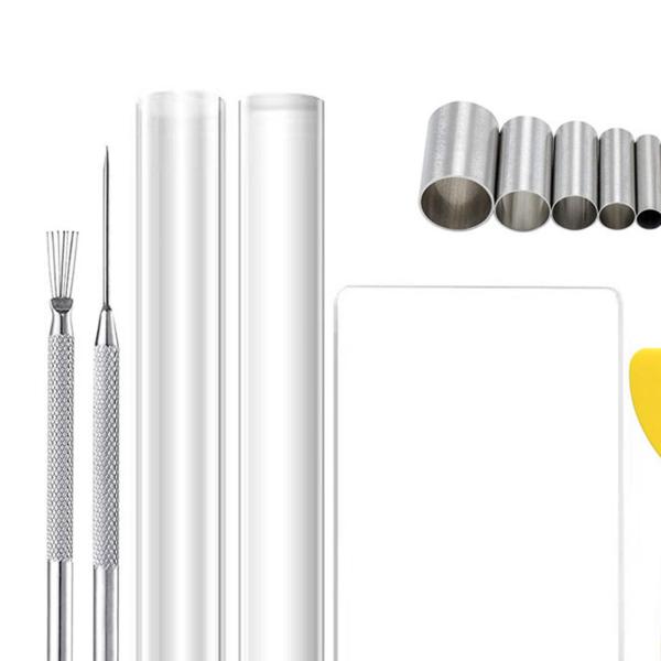 13x ポリマークレイカッターツール アクリルクレイローラー バッキングボード ニードルディテール アクリルシート モデル作成用 セラミッククレイ ハ