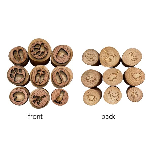 スタイル C .5-5cm キッズスタンプ アニマルトラックスタンプ 木製スタンプ キッズ 女の子用