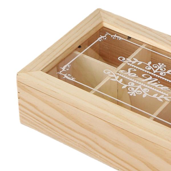 木製茶箱茶収納ボックスデスクトップオーガナイザー多機能分割茶収納オーガナイザーキャビネット家の装飾用